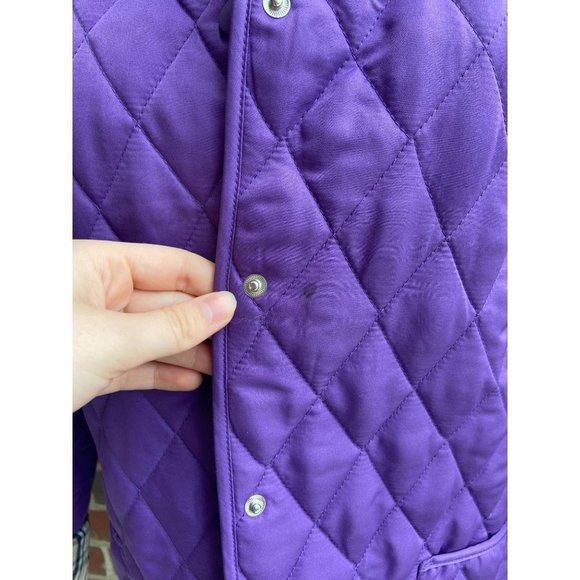 VINTAGE Purple Puffer Jacket with Checkered Lining - Picture 6 of 7